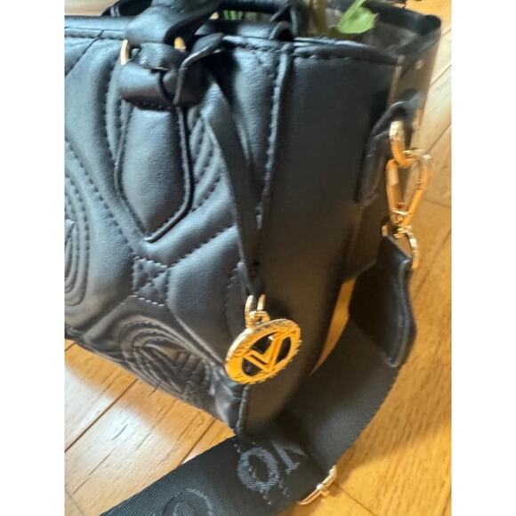 VALENTINO ORLANDI BLACK quilted VEGAN LEATHER BAG PURSE (PU500 - Picture 2 of 10